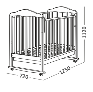 121115 Кровать детская Берёзка (автостенка, ящик, колесо, качалка, накладка ПВХ ( береза) (23 кг)
