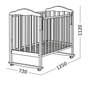 120111 Кровать детская Берёзка (автостенка, колесо, качалка, накладка ПВХ ( белый) (18 кг)