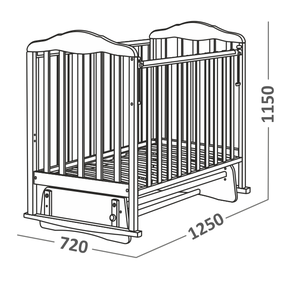 124001 Кровать детская Берёзка (автостенка,маятник,накладка (ПВХ  белый) (20 кг)