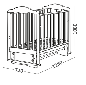 174006 Кровать детская Берёзка (опуск.боковина,маятник,накладка ПВХ (бук) (20 кг)