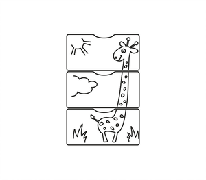 540035-110 Кровать детская СКВ 5 Жираф, опуск.бок.,маятник 4 ящ.береза+кожа молочный