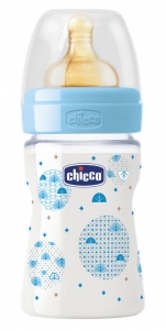 Chicco: Бутылочка для кормления WB голубая 150 мл  8058664058624